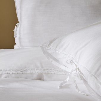 Karaca Home Lucy %100 Pamuk Çift Kişilik Kopanaklı Nevresim Takımı Beyaz