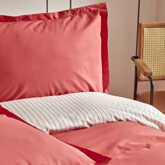 Karaca Home Cool Touch Stripe Çift Kişilik Nevresim Takımı Kırmızı