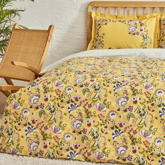 Karaca Home Lansy %100 Pamuk Çift Kişilik Nevresim Takımı Sarı