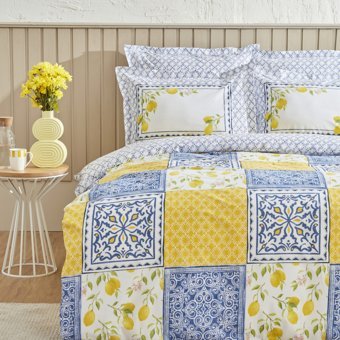 Karaca Home Addie %100 Pamuk Çift Kişilik Nevresim Takımı Sarı (PP)
