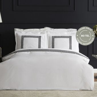 Karaca Home White Collection Juanita Çift Kişilik Nakışlı Percale Nevresim Takımı Beyaz