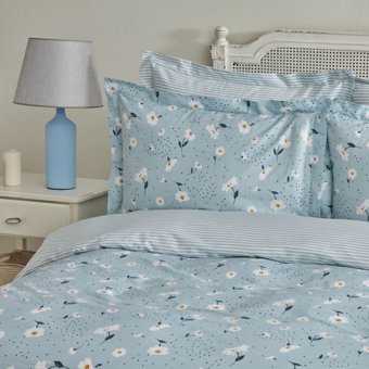 Karaca Home Daisy %100 Pamuk Çift Kişilik Nevresim Takımı Mint (PP)