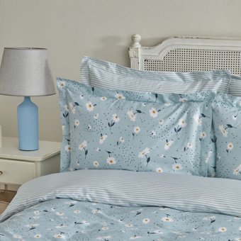 Karaca Home Daisy %100 Pamuk Çift Kişilik Nevresim Takımı Mint (PP)