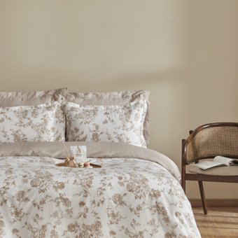 Karaca Home Cara %100 Pamuk Saten Çift Kişilik Nevresim Takımı Koku Hediyeli Bej