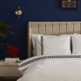 Nautica Home Rattan Navy Percale %100 Pamuk Çift Kişilik Nevresim Takımı