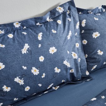 Karaca Home Daisy %100 Pamuk Çift Kişilik Nevresim Takımı İndigo (PP)