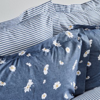 Karaca Home Daisy %100 Pamuk Çift Kişilik Nevresim Takımı İndigo (PP)