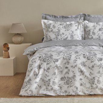 Karaca Home Cara %100 Pamuk Saten Çift Kişilik Nevresim Takımı Koku Hediyeli Gri