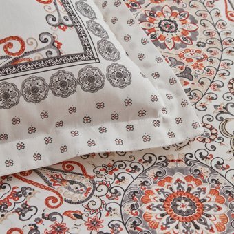 Karaca Home Aprika %100 Pamuk Çift Kişilik Nevresim Takımı Kiremit