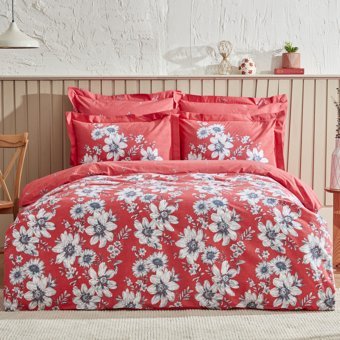 Karaca Home Cornell %100 Pamuk Çift Kişilik Nevresim Takımı Koyu Pembe PP