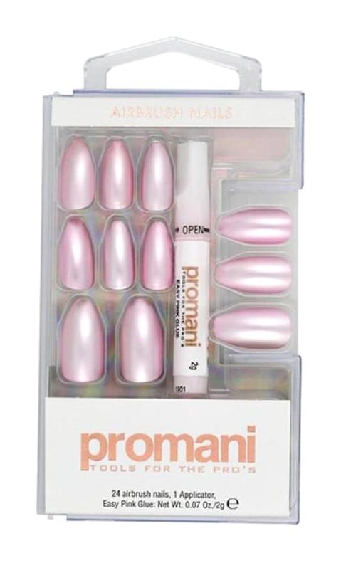 Promani PR-5653 Mat 24'lü Oval Pembe Takma Tırnak