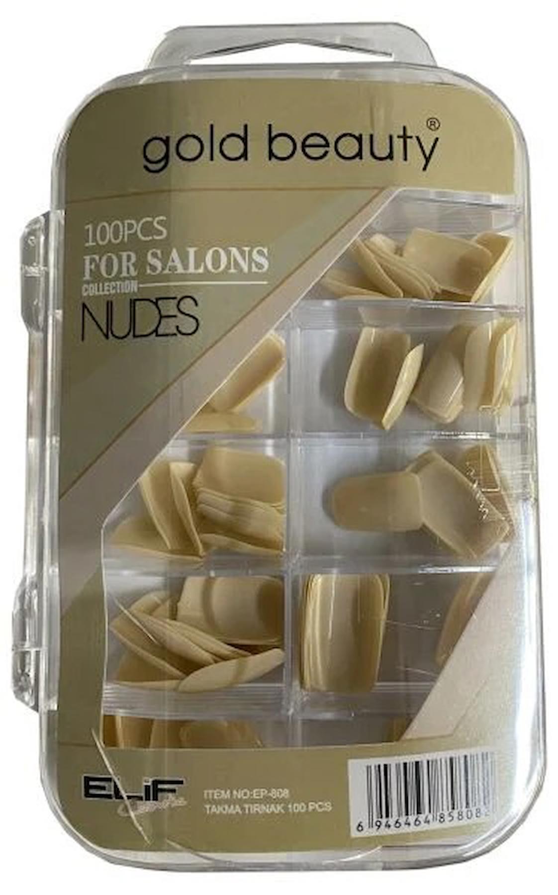 Gold Beauty EP-808 Mat 100'lü Küt Nude Takma Tırnak