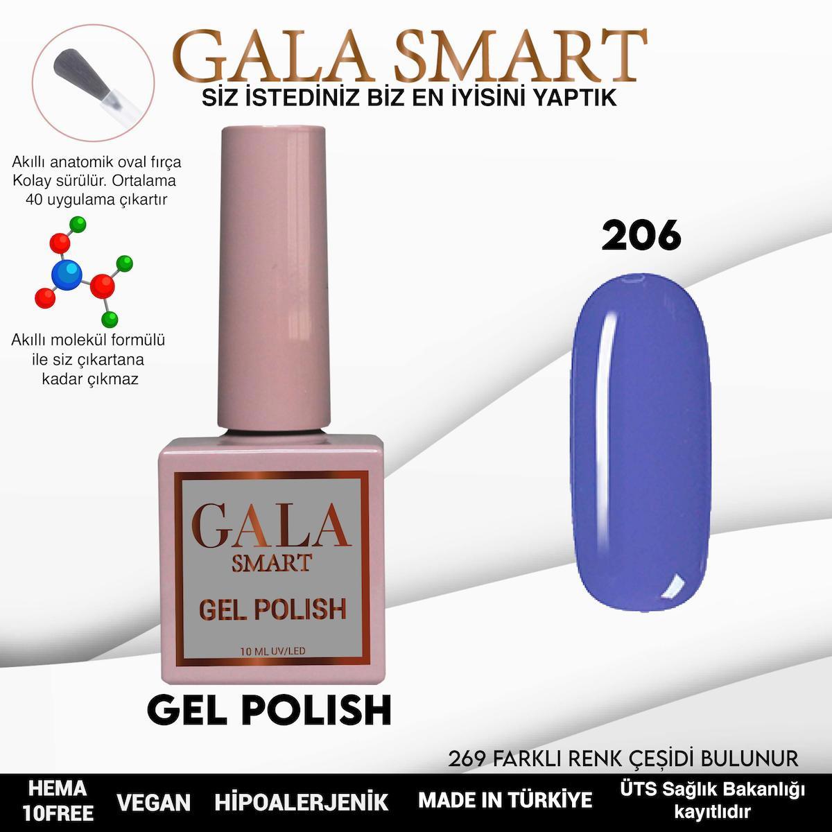 Gala Smart 206 Mavi Mor Parlak Kalıcı Oje