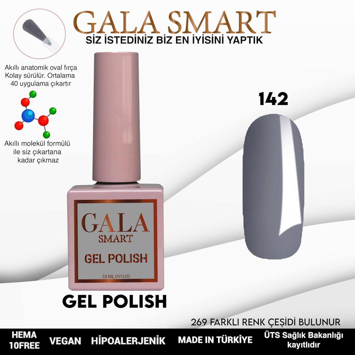 Gala Smart 142 Gri Parlak Kalıcı Oje
