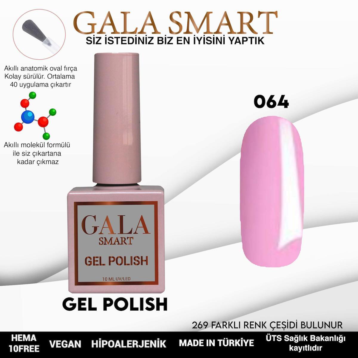 Gala Smart 64 Pembe Parlak Kalıcı Oje