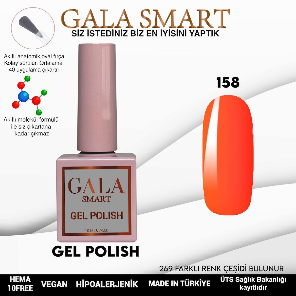 Gala Smart 158 Turuncu Parlak Kalıcı Oje