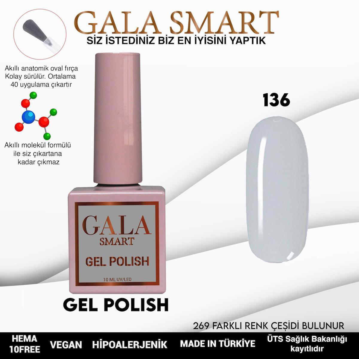 Gala Smart 136 Açık Gri Parlak Kalıcı Oje