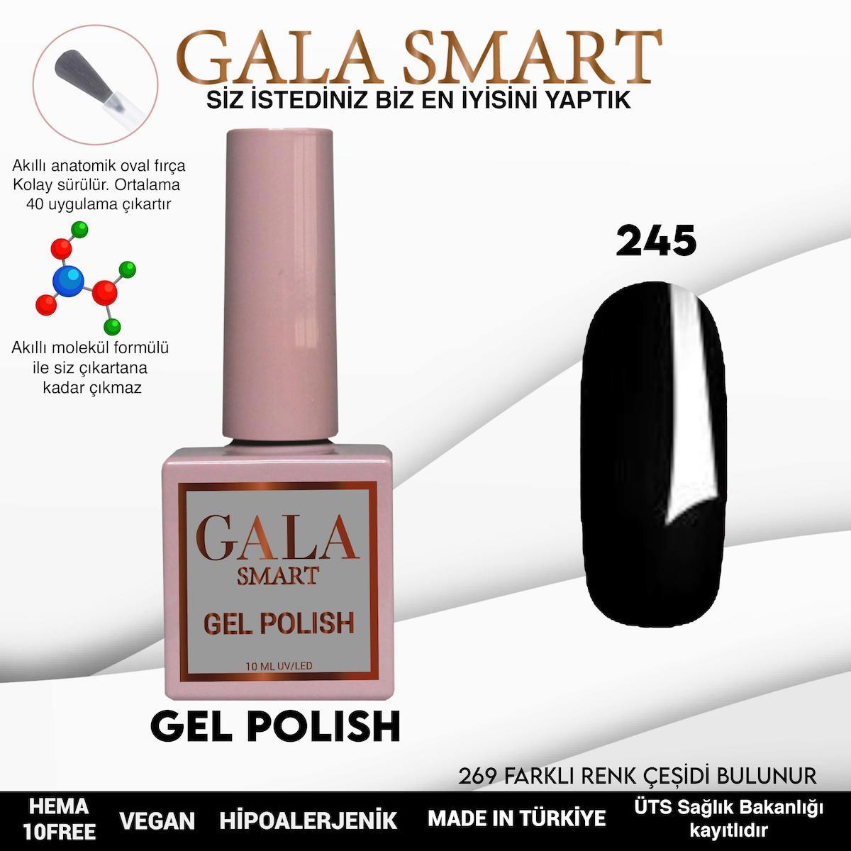 Gala Smart 245 Siyah Parlak Kalıcı Oje