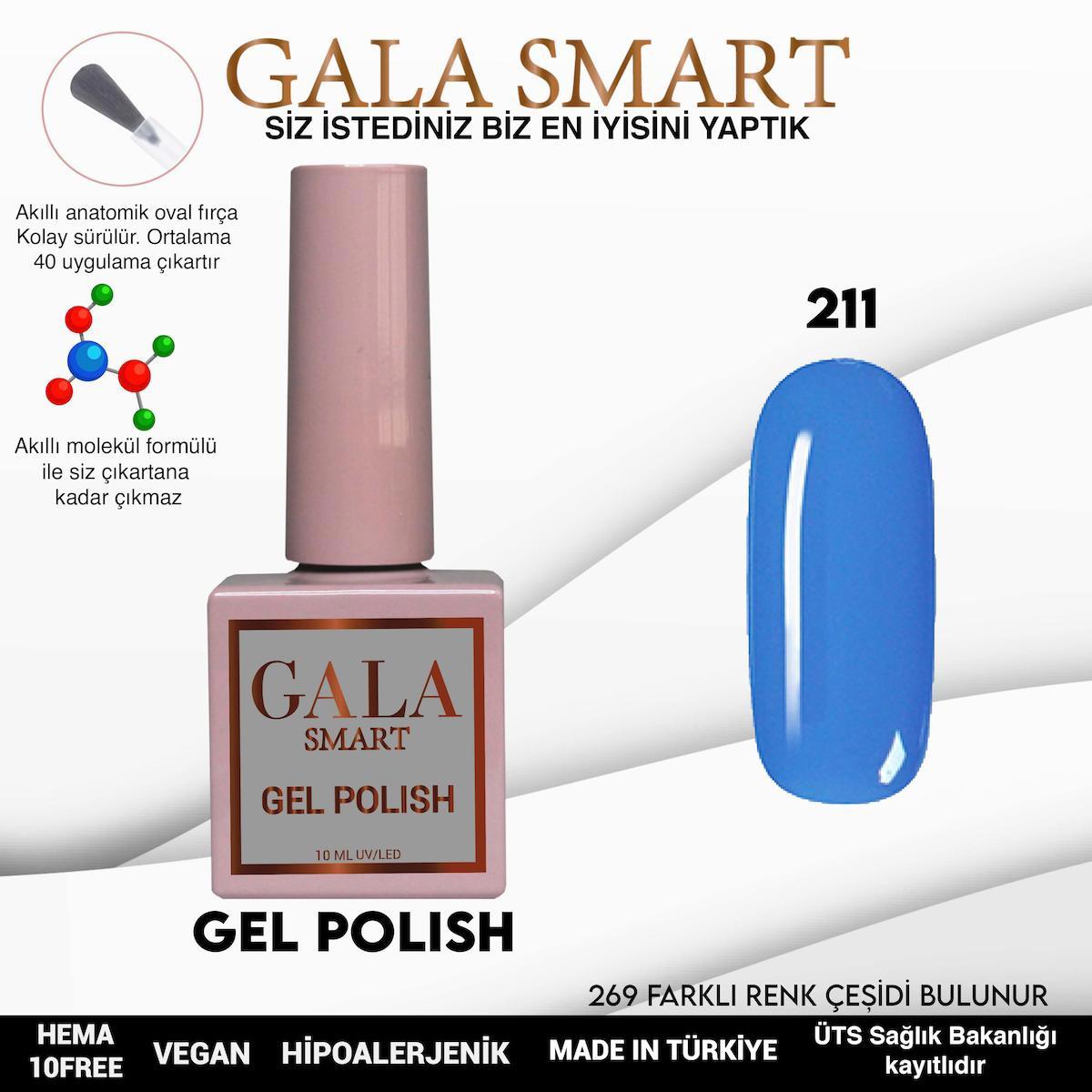 Gala Smart 211 Mavi Parlak Kalıcı Oje
