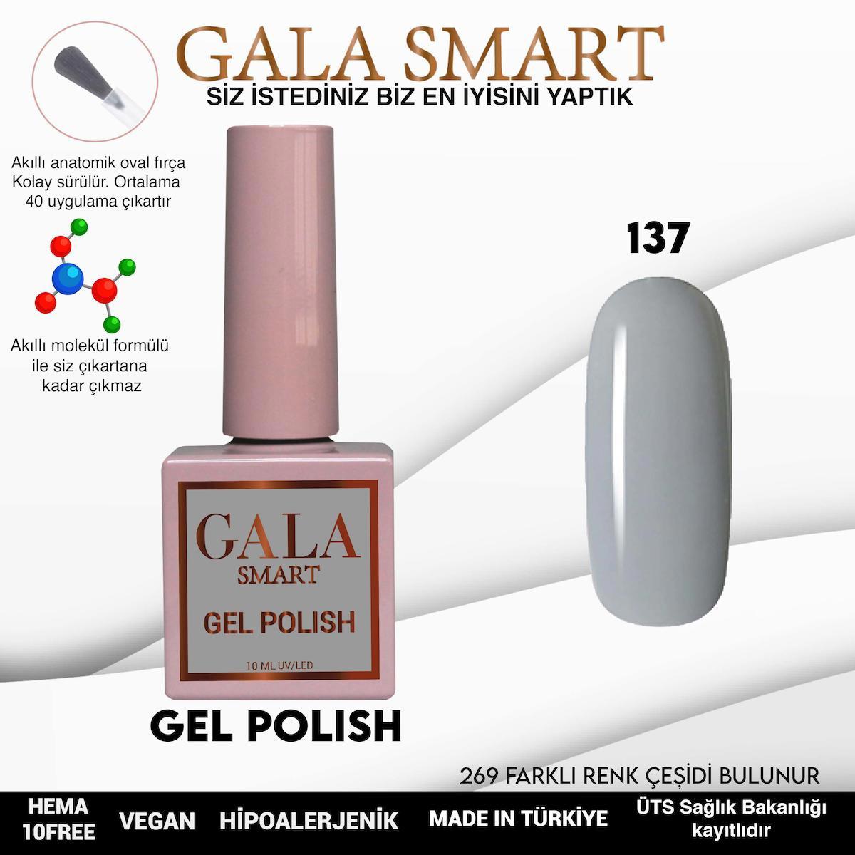 Gala Smart 137 Gri Parlak Kalıcı Oje
