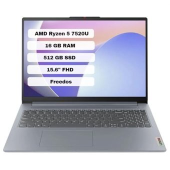 Lenovo IdeaPad Slim 3 15AMN8 82XQ00DATX Radeon Graphics AMD Ryzen 5 7520U 16 GB Ram 512 GB SSD 15.6 inç Full HD FreeDos Laptop