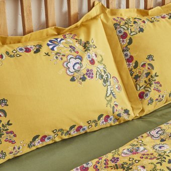 Karaca Home Lansy Sarı %100 Pamuk Tek Kişilik Nevresim Takımı