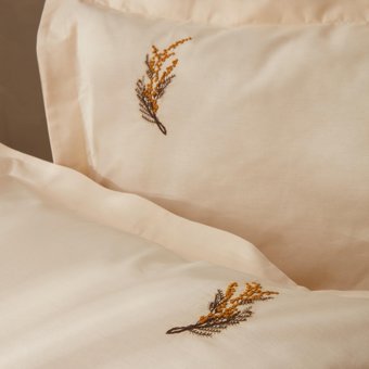 Karaca Home Doğasever Mimosa Bitkisel Boyama Tek Kişilik Nevresim Takımı Sarı