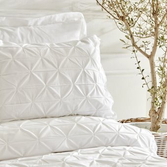 Karaca Home White Collection Castello %100 Pamuk Tek Kişilik Puntolu Nevresim Takımı Beyaz
