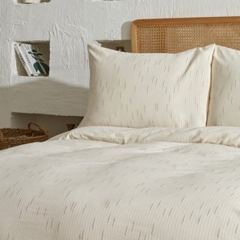 Karaca Home Lotus %100 Pamuk Tek Kişilik Nevresim Takımı Bej