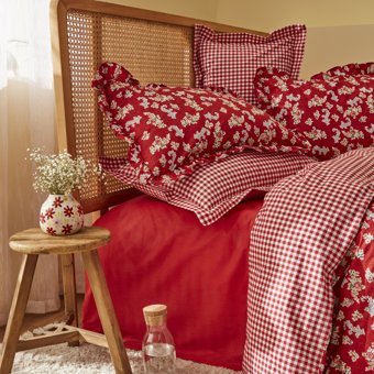 Karaca Home Carlo %100 Pamuk Tek Kişilik Nevresim Takımı Kırmızı