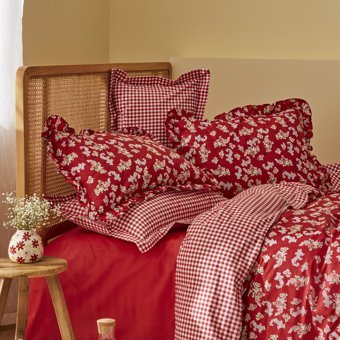 Karaca Home Carlo %100 Pamuk Tek Kişilik Nevresim Takımı Kırmızı