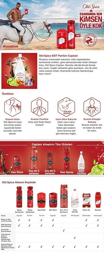 Old Spice Captain EDT Çiçeksi Kadın Parfüm 100 ml