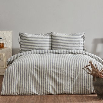Karaca Home Denim Striped Tek Kişilik Nevresim Takımı