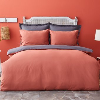 Karaca Home Basic Tek Kişilik Nevresim Takımı Antrasıt-Terra Cota
