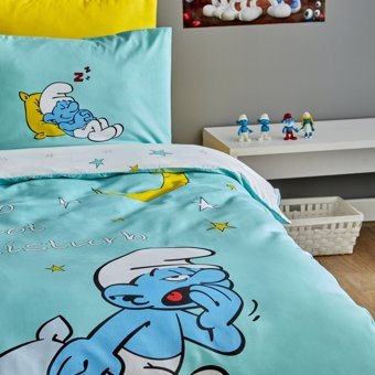 Karaca Home Smurfs Sleepy Smurf %100 Pamuk Tek Kişilik Nevresim Takımı