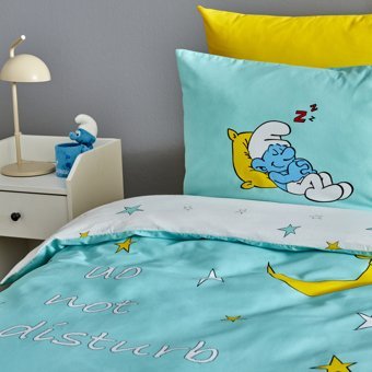 Karaca Home Smurfs Sleepy Smurf %100 Pamuk Tek Kişilik Nevresim Takımı