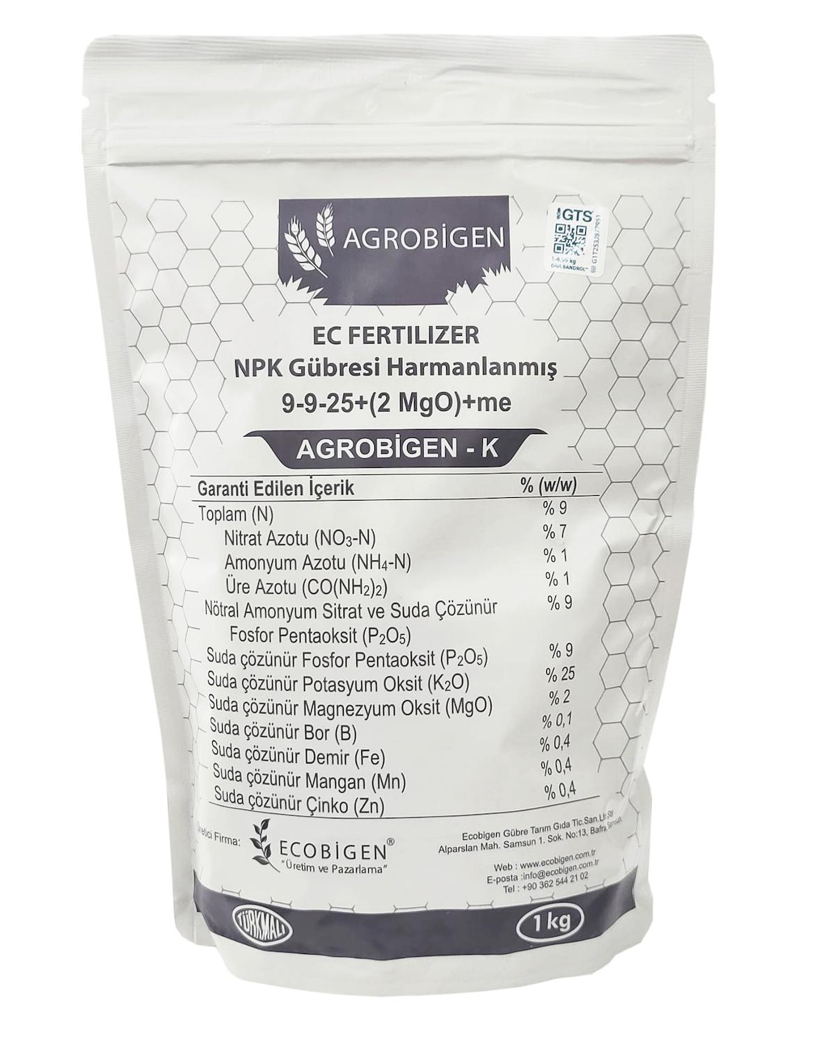 Agrobigen Azotlu-Potasyum Oksit NPK Gübre 45909 Sentetik Toprak Granül Gübre 1 kg