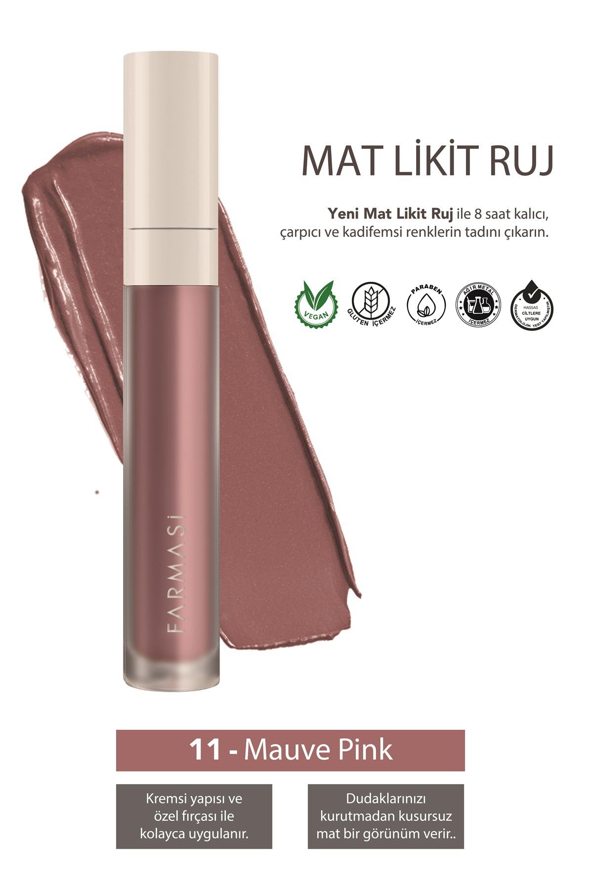 Farmasi 11 Mauve Pink Kalıcı Mat Likit Lipstick Ruj
