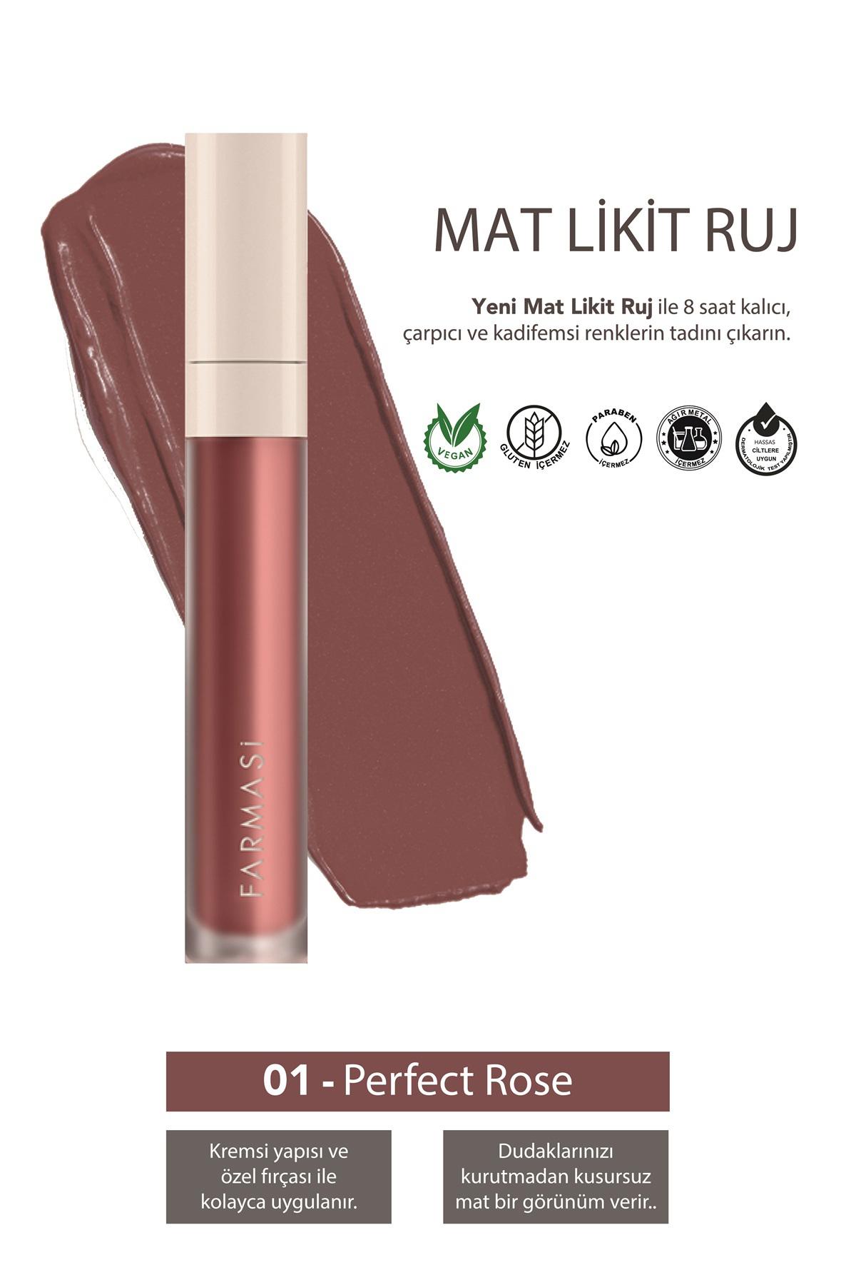 Farmasi 01 Perfect Rose Kalıcı Mat Likit Lipstick Ruj