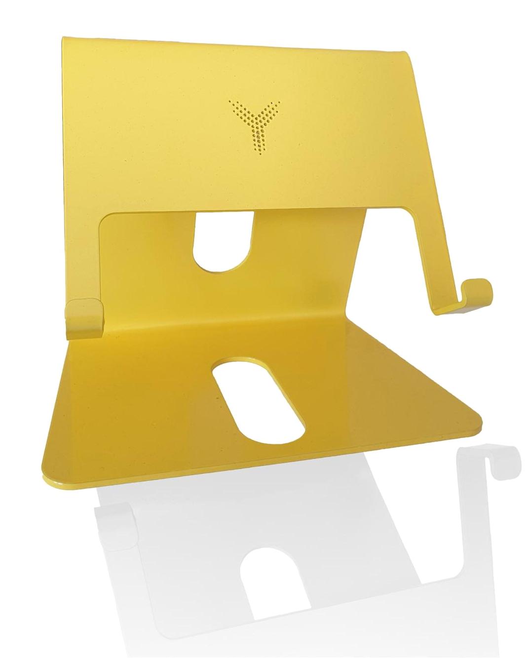 Metal Designer Ayaklı Masa Tablet Standı Sarı