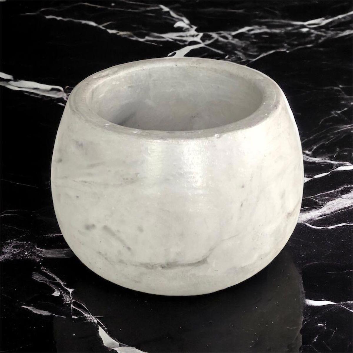 Cococraft Beton Yuvarlak Kaktüs Saksı Gri
