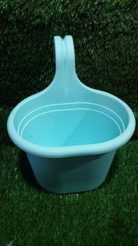 Elif Aksesuar Plastik Yuvarlak Askılı Saksı Mavi