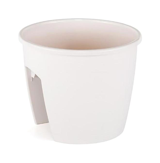 Serinova Safir 10 lt Plastik Yuvarlak Saksı Beyaz