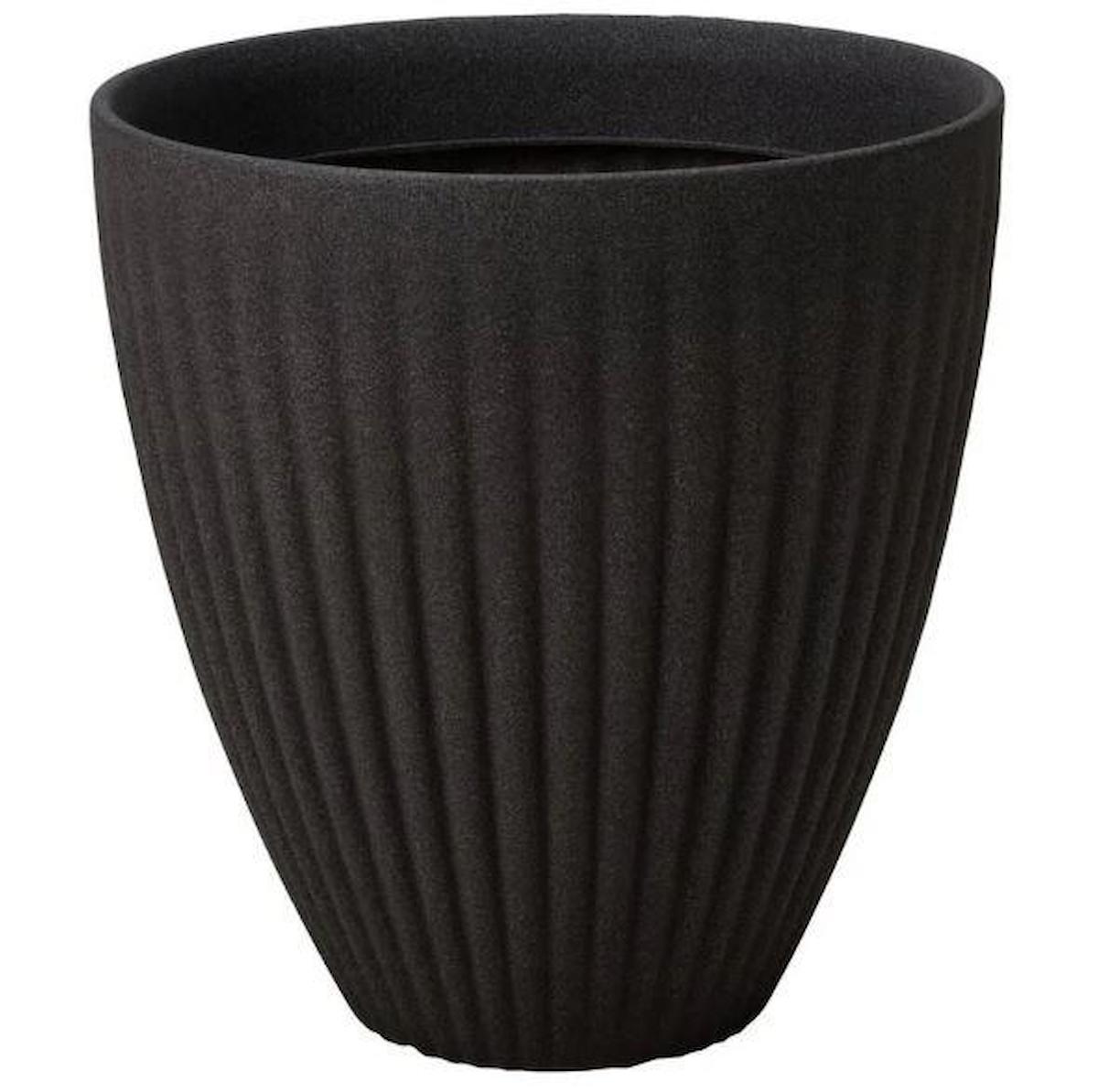 Via Gardenia Plastik Yuvarlak Aranjman Saksı Siyah