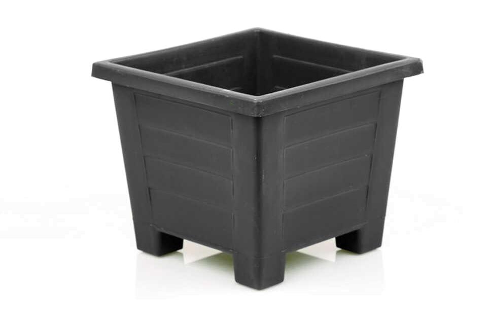 Serinova Plastik Kare Ayaklı Saksı Antrasit