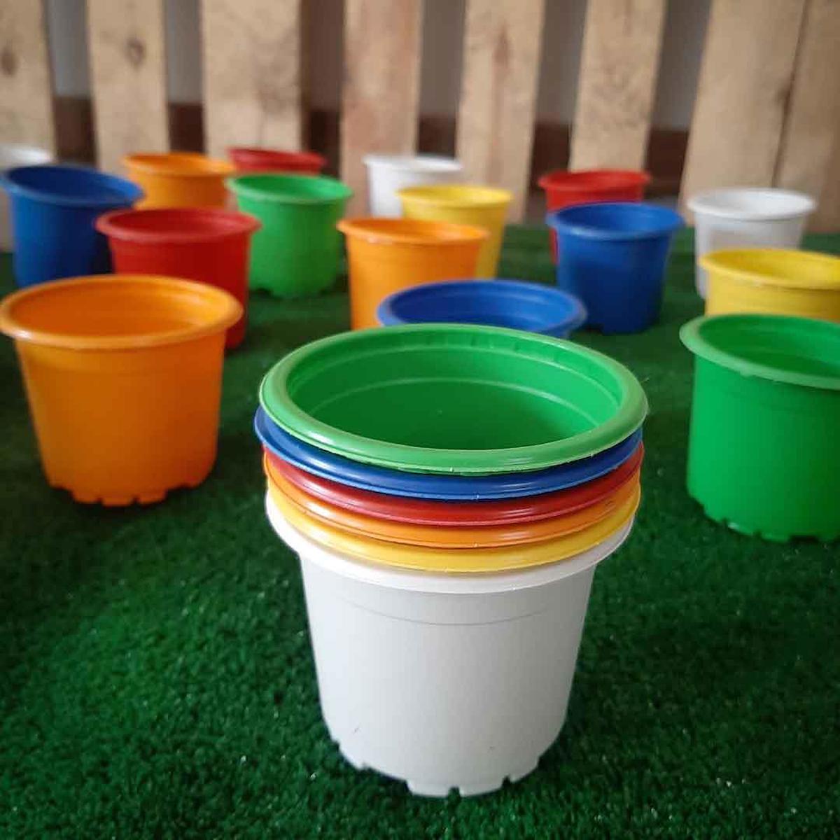 Sera Trend Plastik Yuvarlak Kaktüs Saksı Çok Renkli 50'li