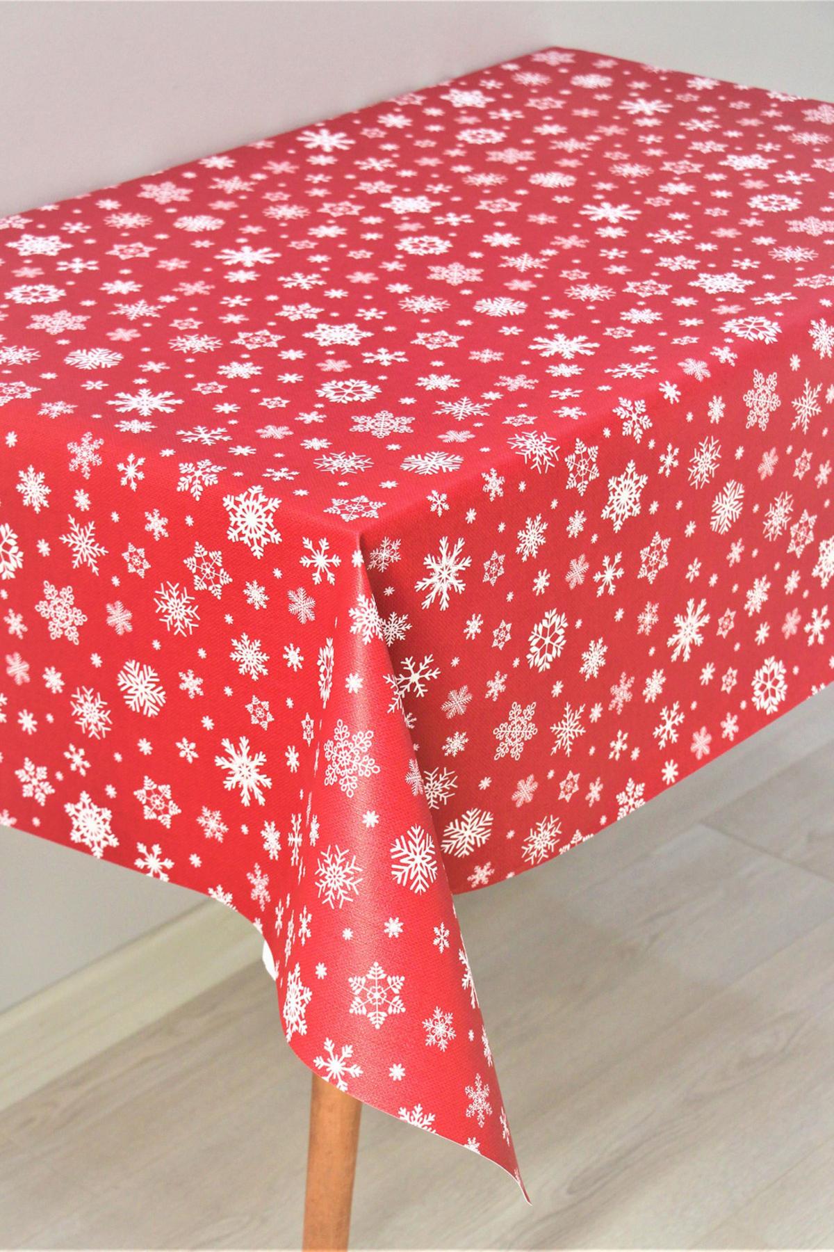 Dede Ev Tekstil PVC 115 x 140 cm Dertsiz Dikdörtgen Masa Örtüsü Kırmızı