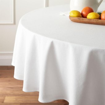 Metinev Saten 130 x 130 cm Yuvarlak Masa Örtüsü Beyaz