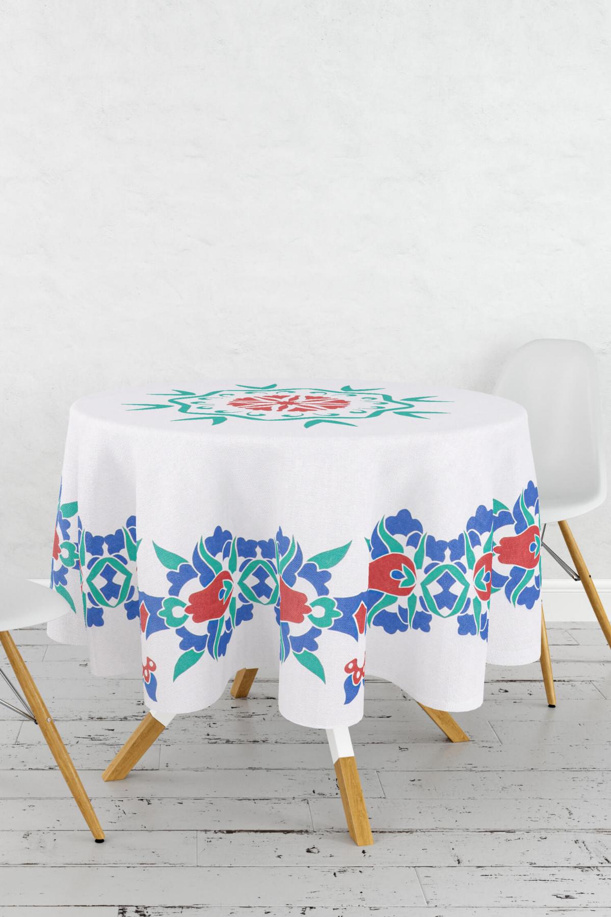 Favora Polyester 150 cm Dertsiz Yuvarlak Masa Örtüsü Ekru