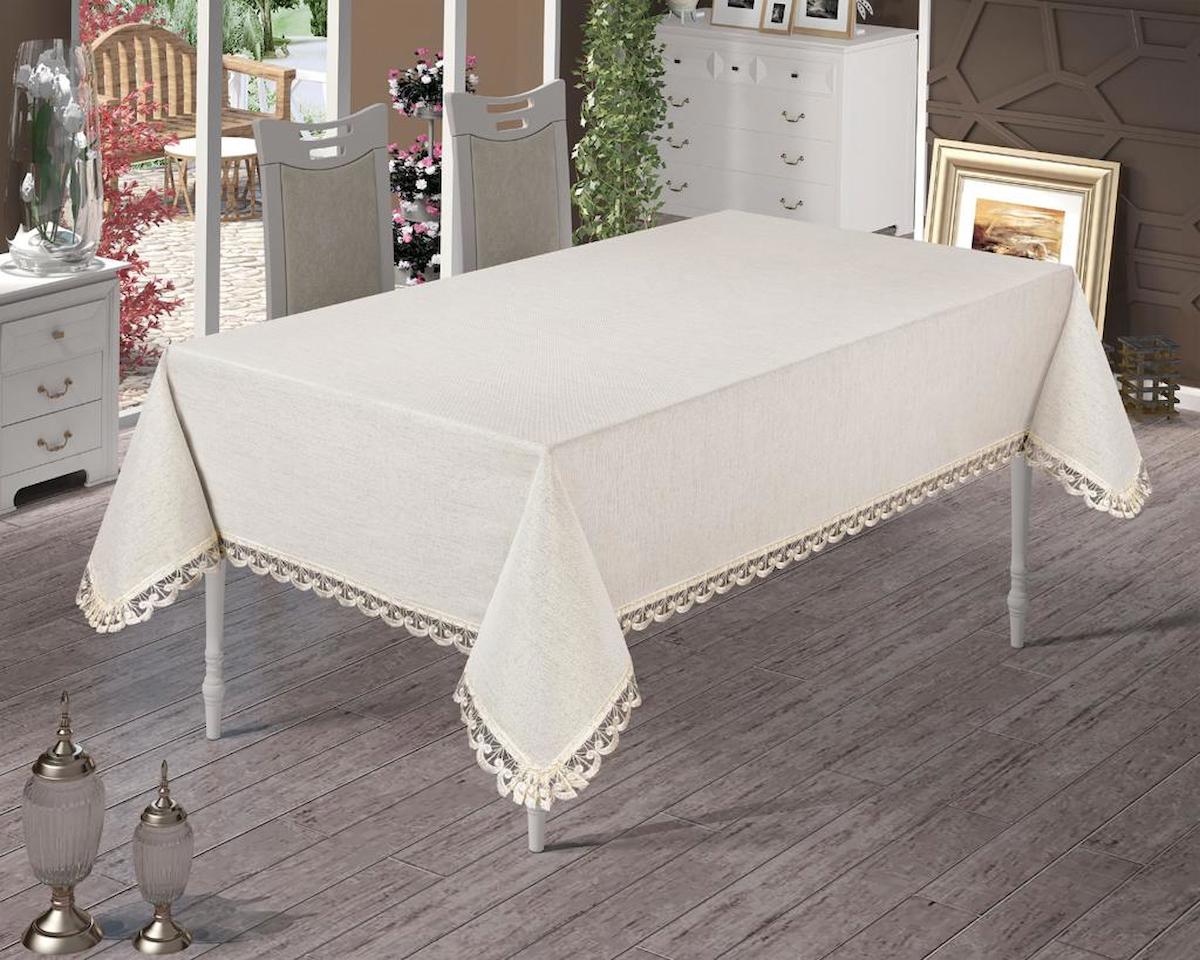 La Lady Arus Linen 160 x 220 cm Dikdörtgen Masa Örtüsü Krem